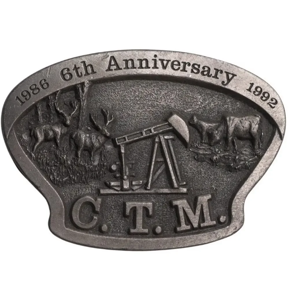 VTG 1986-1992 C.T.M. 6th Anniversary Pewter Belt Buckle Limited Edition 01/250
